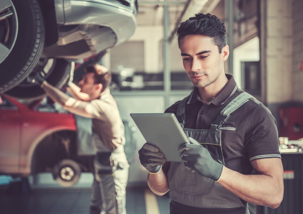 At the auto service