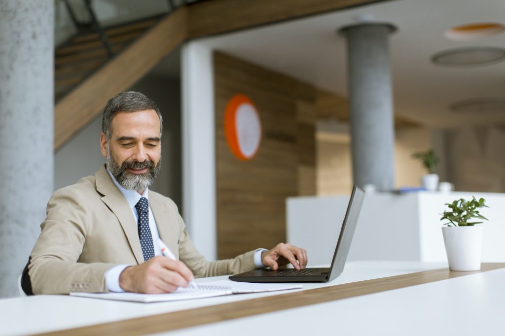 man at computer