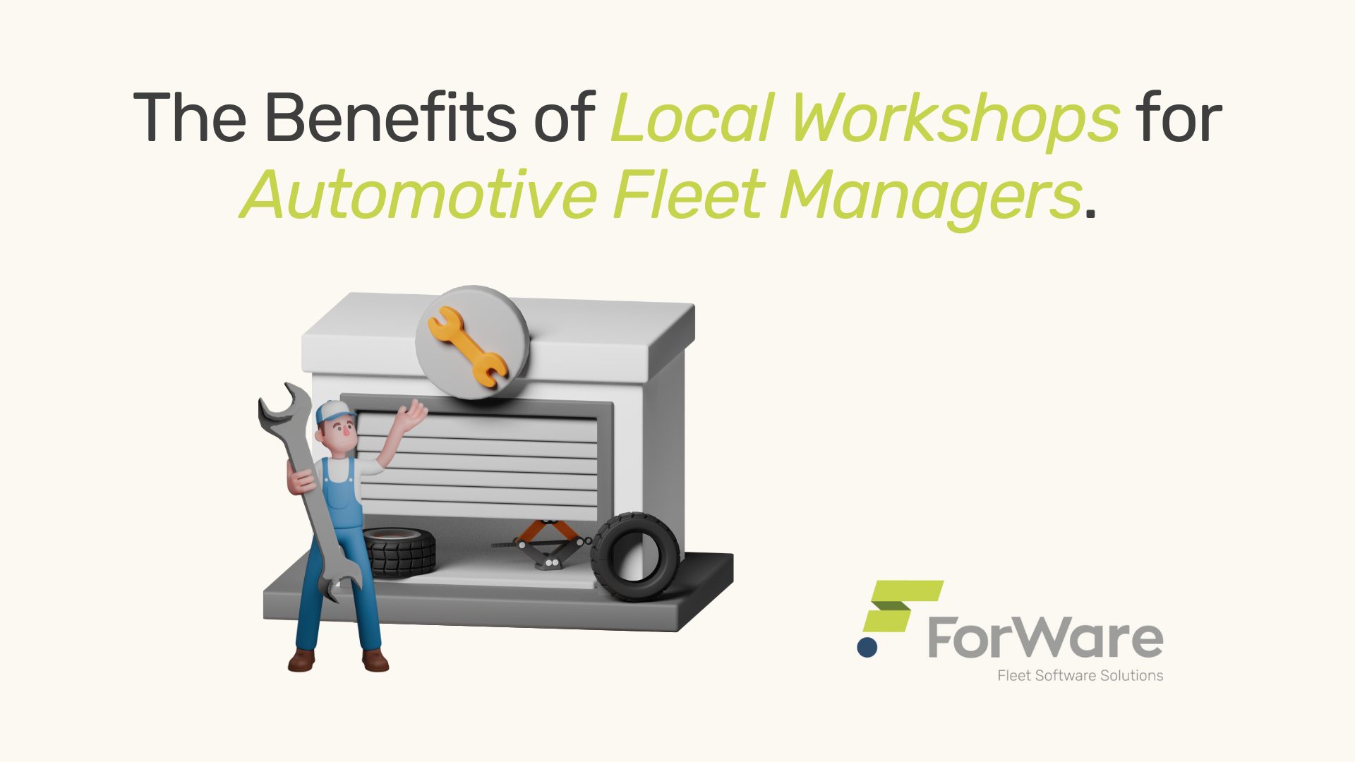 Mechanic standing with wrench outside a garage