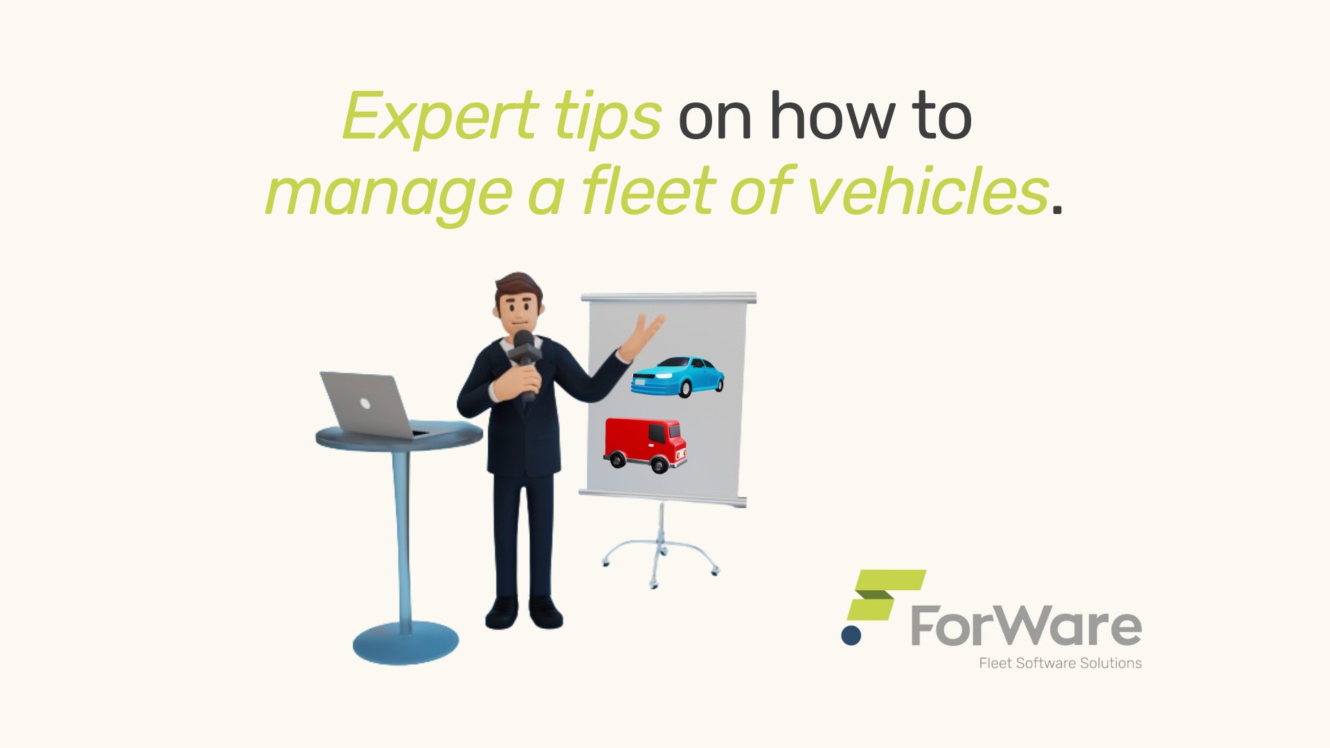 Person giving a talk on vehicles.