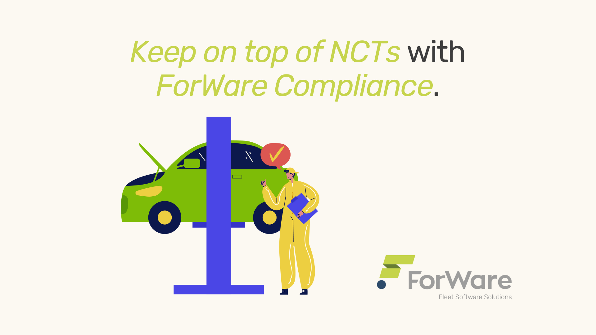 Person checking a car on a ramp