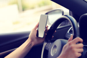 A drive using a mobile device while driving.